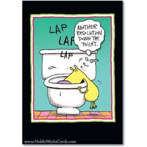 Funny New Years Card Resolution Down The Toilet Humor Greeting Glenn 