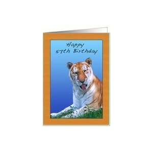  57th Birthday Card with Tiger Card Toys & Games