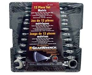 GearWrench 12 Piece Metric Ratcheting Wrench Set 8mm   19mm Mirror 