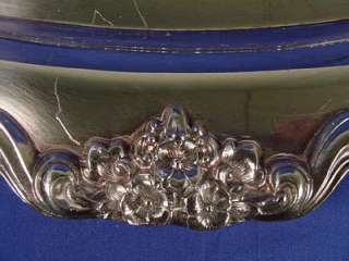 Old & Heavy POOLE Silver Plated On Copper Footed Serving Tray 