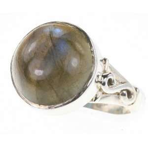   Sterling Silver NATURAL LABRADORITE Ring, Size 7.25, 5.62g Jewelry
