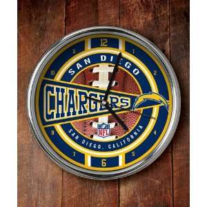  San Diego Chargers Official 12 Chrome Clock Sports 