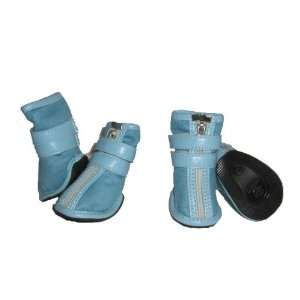  Pet Life F5BL Ruff Kicks Suede Dog Shoes in Aqua Blue 