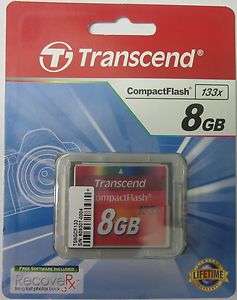 Brand New Genuine Transcend CF 8GB 133x Compact Flash Memory Card 