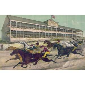 15cm x 10cm) Art Greetings Card Horse Racing and Trotting A Race 