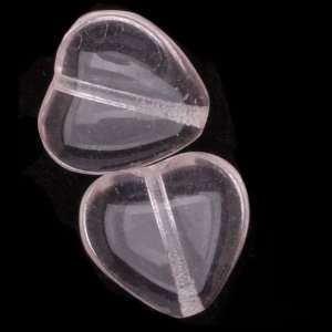  Czech Pressed Glass   Heart Shaped Beads 10x9.5mm 