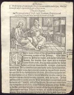 1552 Tyndale Bible Leaf/RARE/JOHN 3 16/WOODCUTS  