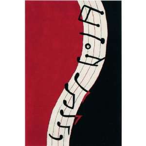  Notes Rug 8x11 Black/red: Home & Kitchen