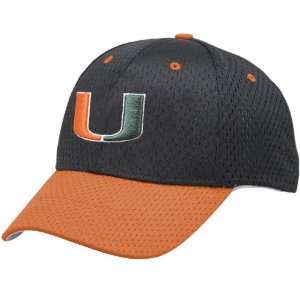 Nike Miami Hurricanes Black Baseball Flex Fit Hat:  Sports 