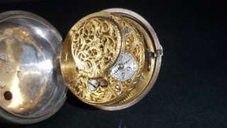 1768/9 FUSEE VERGE MOVEMENT SILVER PAIR CASE POCKET WATCH SIGNED SAM 