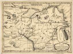 1768 French Map of Lake Superior & Michigan  