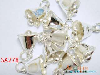 925 Sterling Silver charm dangle beads Bell Pendant fit bracelet 