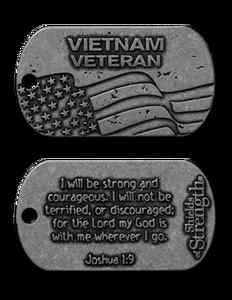 Vietnam Veteran Dog Tag & Chain Josh 1:9  