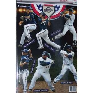  Milwaukee Brewers Fathead MLB 6 Player Team Set Official 