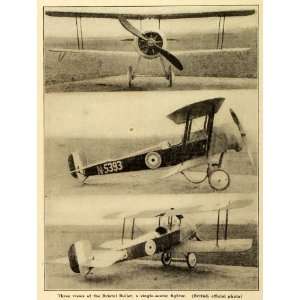   WWI Plane Aeroplane Corp   Original Halftone Print