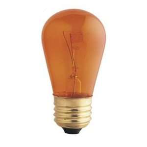 Club Pack of 25 Transparent Amber E26 Base Replacement S14 Light Bulbs 