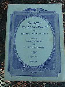   Italian Songs for School and Studio Oliver Ditson Co 1930s Piano Music