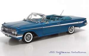 1961 Chevy Impala in Twilight Turquois Convertible 1:24  