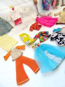 Lot Vintage Hippie Dawn Angie Topper Dolls Clothes&Accessories 1960s 