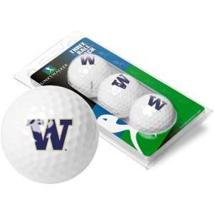 Washington Huskies NCAA 3 Golf Ball Sleeve Pack Sports 