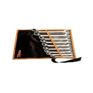   Wrench Set, 9 Pieces ranging from 8mm to 19mm in wallet, Chrome Plated