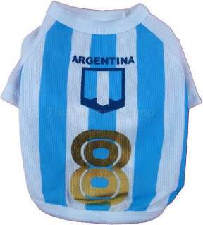 Dog Apparel MTS103 T Shirts Clothes WORLD CUP ARGENTINA  