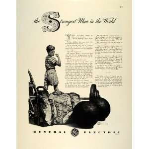  Johnny Worlds Strongest Man Hercules Smith War Aid   Original Print Ad