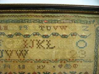   Dated May 7th 1794 Alphabet Embroidery Sampler ANN YEO Framed  