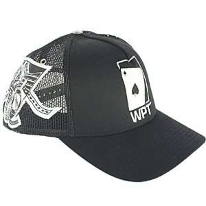  World Poker Tour Hat. Black With Silver Embroidery 