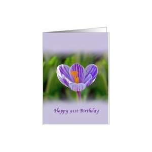  91st Birthday, Religious, Crocus Flower Card Toys & Games