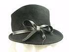 Vintage Glenover Henry Pollak Ladies Black Wool Derby Hat w/ Band 