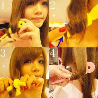 Pop Yellow Hair Sponge Strip Soft Curler Roller Twist  