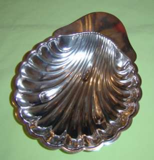 Oyster Shell Bon Bon Dish. Silver Plated. 6 7/8 X 8 3/8 The net 