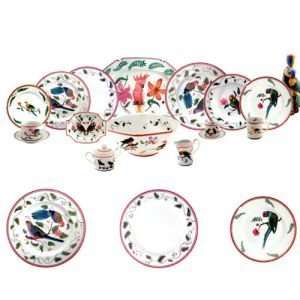   Parrots of Paradise 5 Piece Place Setting Dinnerware: Home & Kitchen