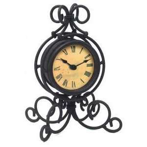  Infinity Table Clock in Black Wrought Iron: Home & Kitchen