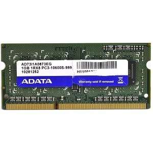  ADATA 1GB DDR3 RAM PC3 10600 204 Pin Laptop SODIMM 