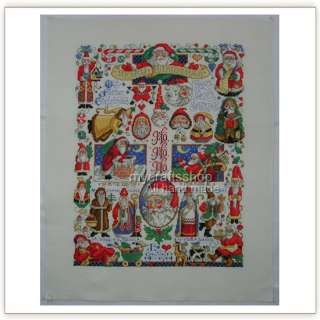 PREORDER FINISHED COMPLETED CROSS STITCH Santa Christma  