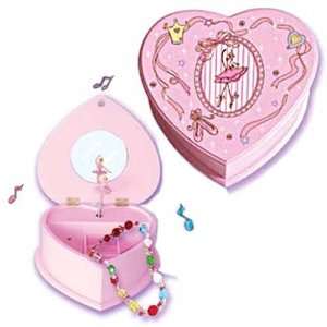  wooden heart shape ballerina musical jewelry box: Toys 