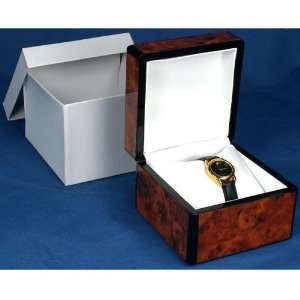   Watch Amber Burl Stain Wood Gift Box Jewelry Display: Home & Kitchen