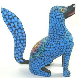  Blue Dog 4.75 Inch Oaxacan Wood Carving