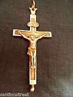 ANTIQUE NUN MONK PECTORAL CRUCIFIX BRONZE  