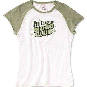  Pro Circuit Womens Moto Club T Shirt   Large/White/Green 