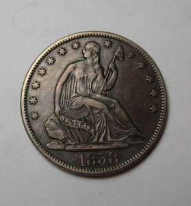 1858 S Seated Liberty Half Dollar *Original XF* Tough Date!  