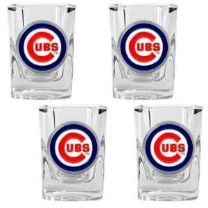  Chicago Cubs MLB 4pc Square Shot Glass Set Kitchen 