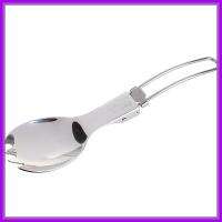 Stainless Steel Foldable Travellers Spork with Nylon Pouch for 