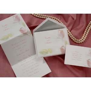   Artful Pink Roses Tri Fold Wedding Invitations: Health & Personal Care