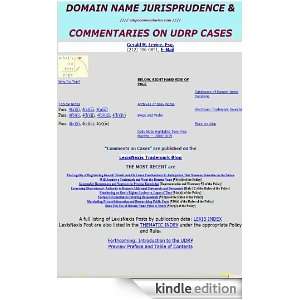 Domain name jurisprudence and commentaries on UDRP decisions