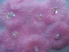 60 Organza Sequin Beaded Flower Applique (Pink) 5055  