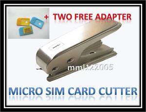 Micro Sim Card Cutter iPad 3G iPhone 4 4G + 2x Adapter  