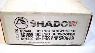 NOS Shadow SP800 Pro 8 Competition Car Subwoofer Speaker  
